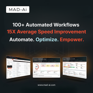 15x. 32x. 18x. 29x. — MAD-Ai Quality Workflow Speed Benchmarks